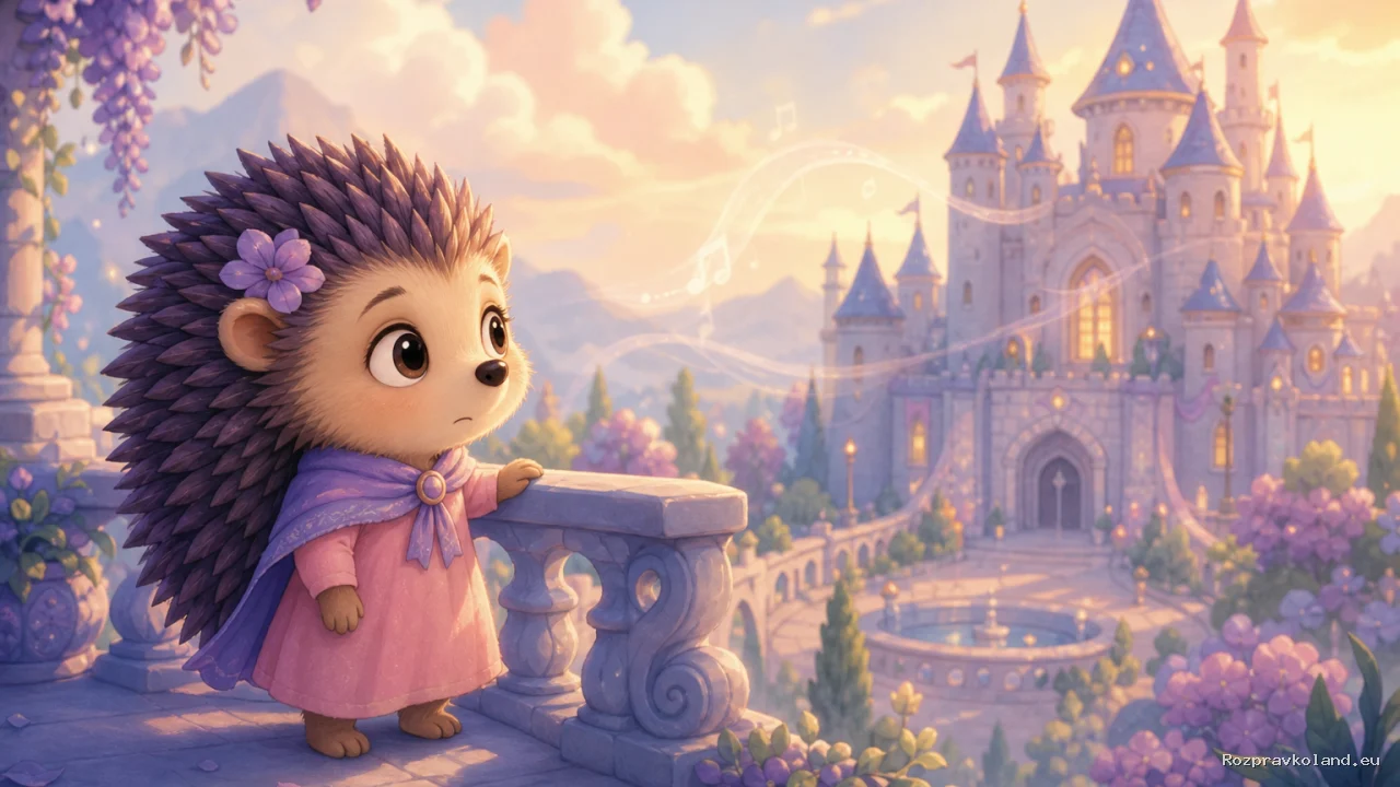 Ilustrácia k rozprávke Bodlinka a pieseň kráľovstva – scéna z príbehu