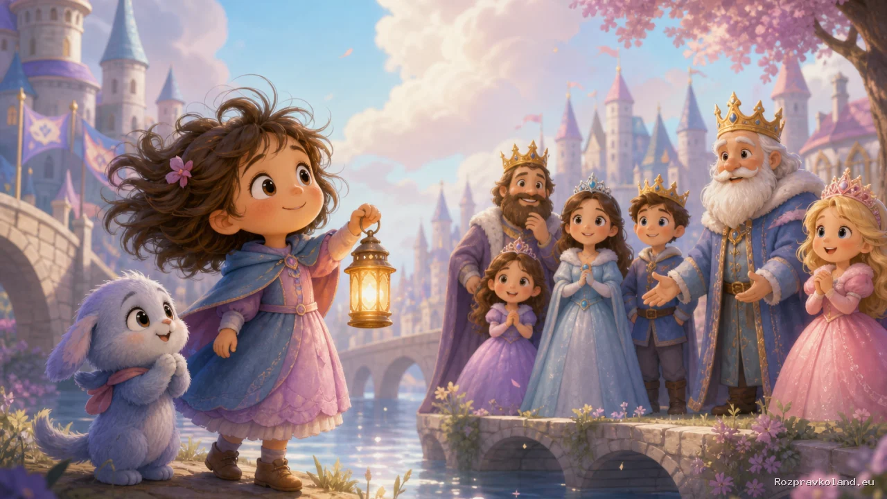 Ilustrácia k rozprávke Čarunka a most piesní – scéna z príbehu