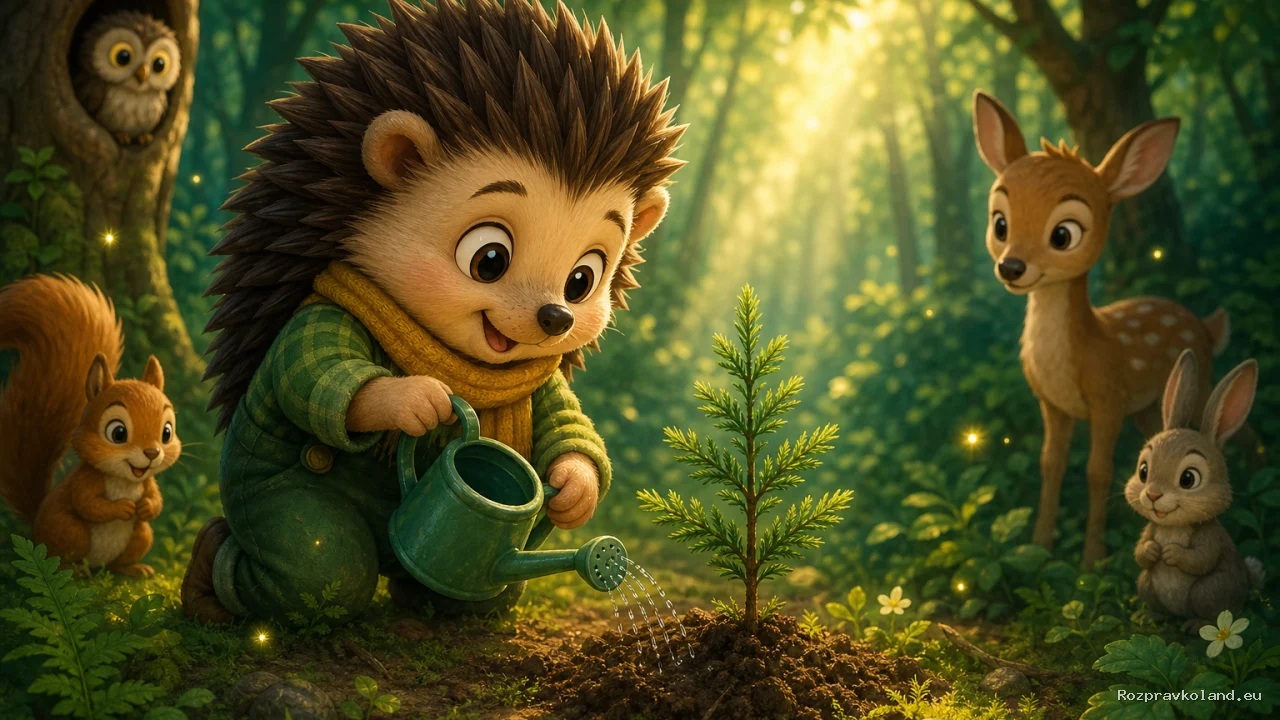 Ilustrácia k rozprávke Kubko a malý stromček – scéna z príbehu
