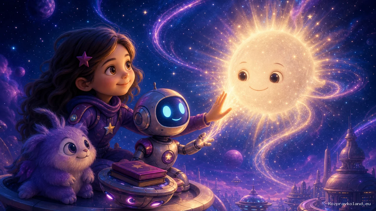 Ilustrácia k rozprávke Lara a hviezda, ktorá zabudla farbu – pokračovanie príbehu