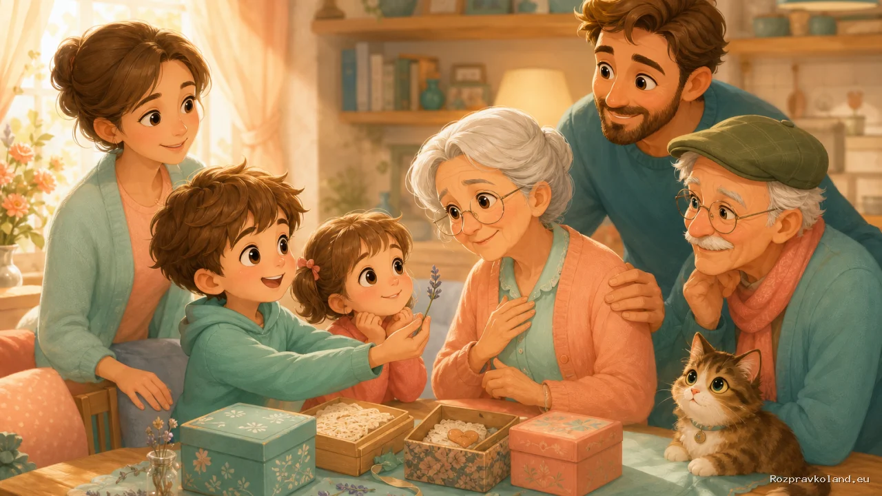 Ilustrácia k rozprávke Lojko a krabičky spomienok – scéna z príbehu