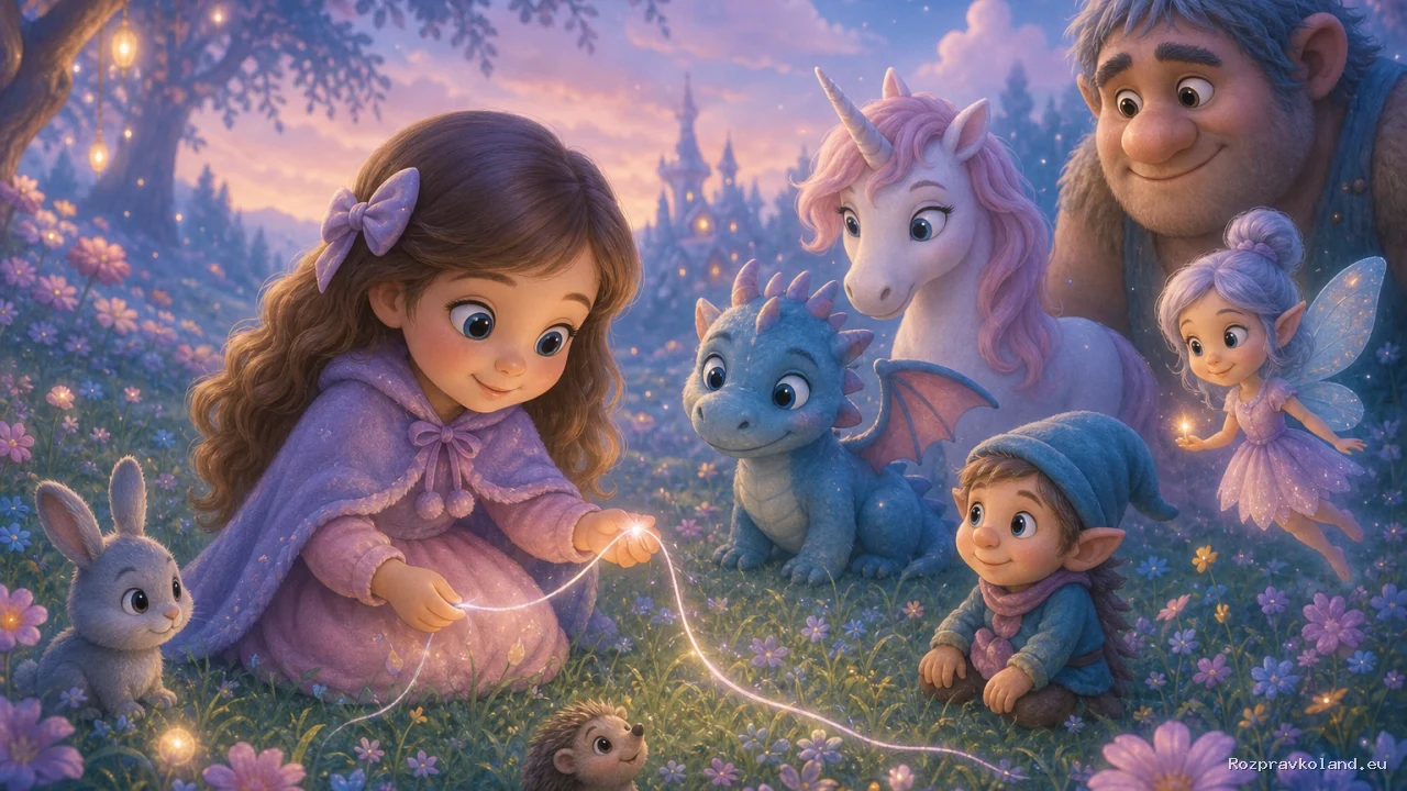 Ilustrácia k rozprávke Lunka a Tichá niť – scéna z príbehu