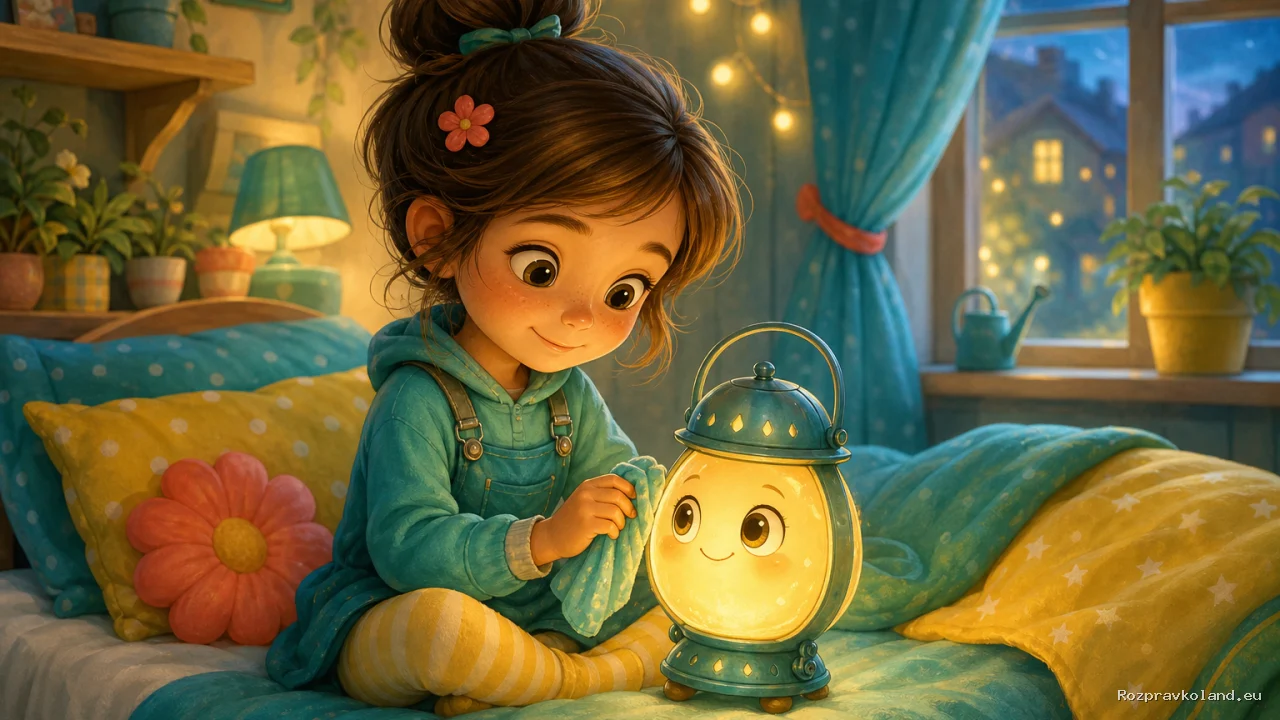 Ilustrácia k rozprávke Minka a lampiónik Dúšik – scéna z príbehu