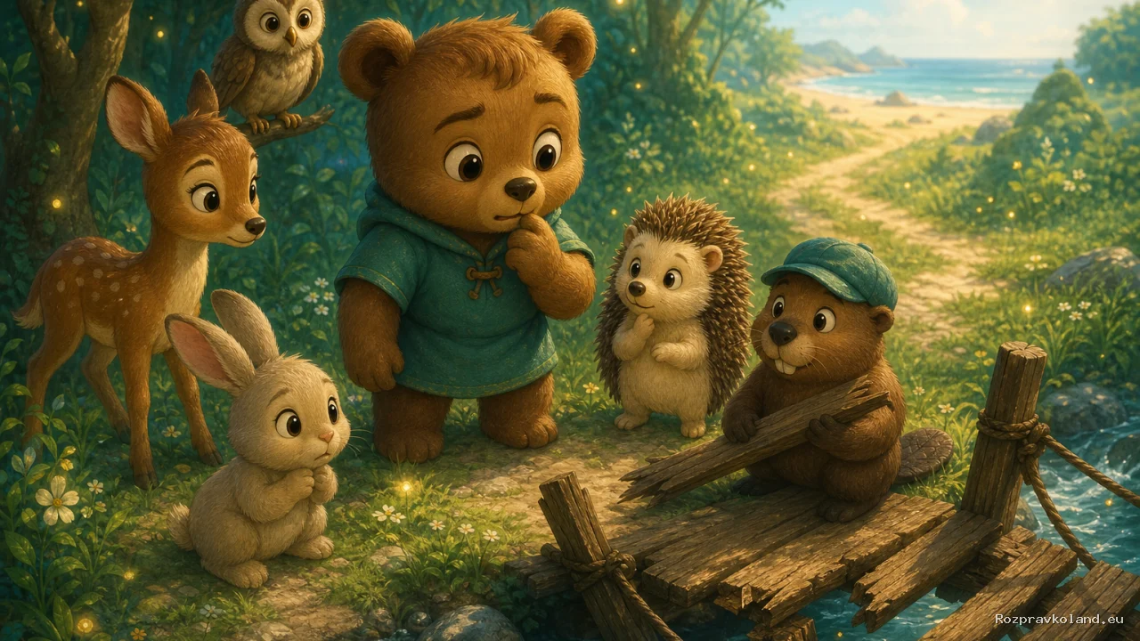 Ilustrácia k rozprávke Most priateľstva – scéna z príbehu