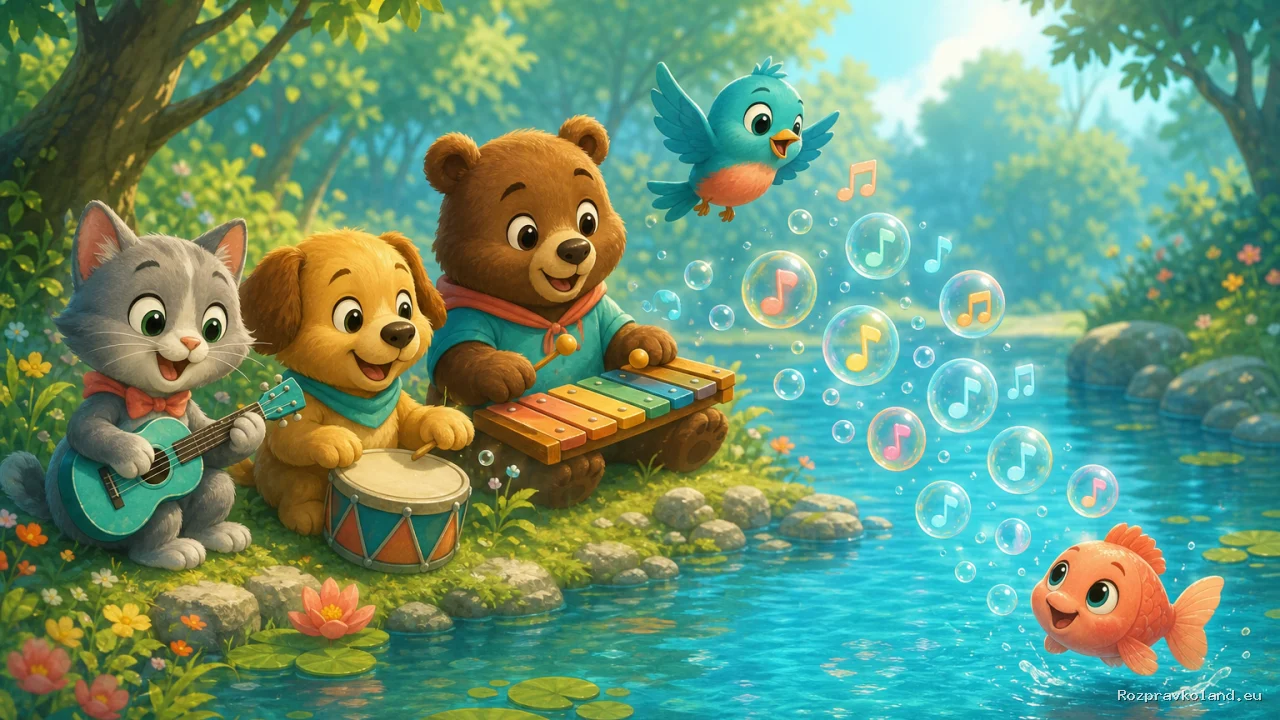 Ilustrácia k rozprávke Most z piesní – scéna z príbehu