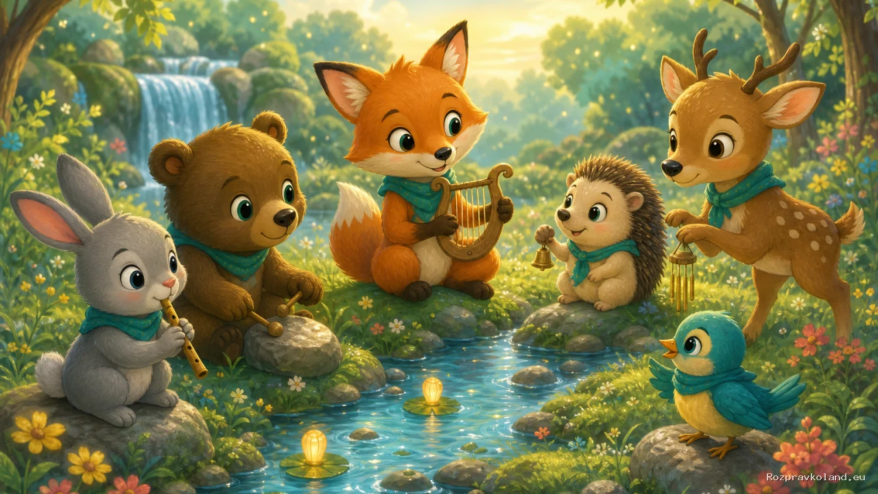 Ilustrácia k rozprávke Noc tichých zvukov – scéna z príbehu