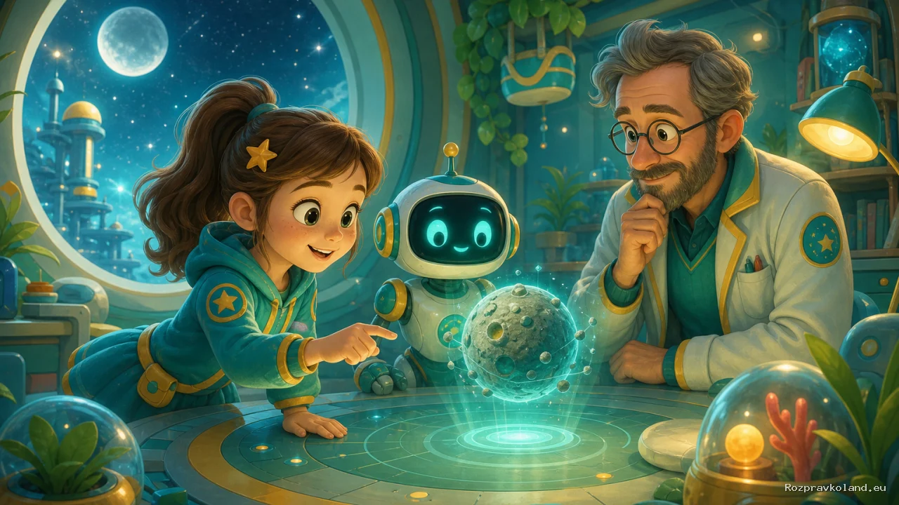 Ilustrácia k rozprávke Zorka a planétka, ktorá stratila pieseň – scéna z príbehu